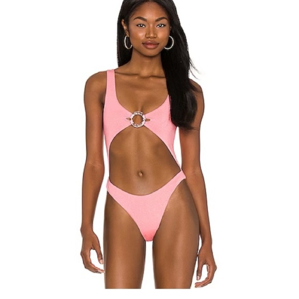 Pink Cutout One-Piece Swimsuit
